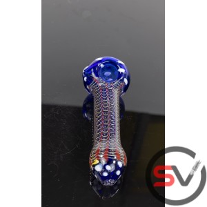 BLUE SHROOM FRACTAL HAND PIPE 5inch